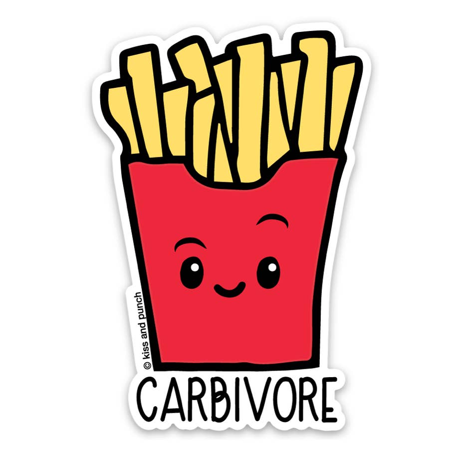 Kiss and Punch - 3 Inch Funny Carbivore French Fries Vinyl Sticker