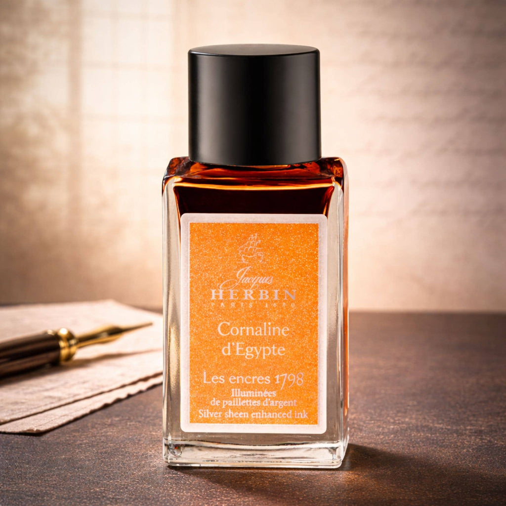 Herbin 1798 Anniversary Inks w/ Silver Shimmer - 15ml : Diamant Bleu (Blue Diamond)