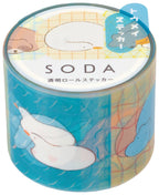 HITOTOKI by KING JIM - SODA transparent Masking Tape Sticker type: Pin badge