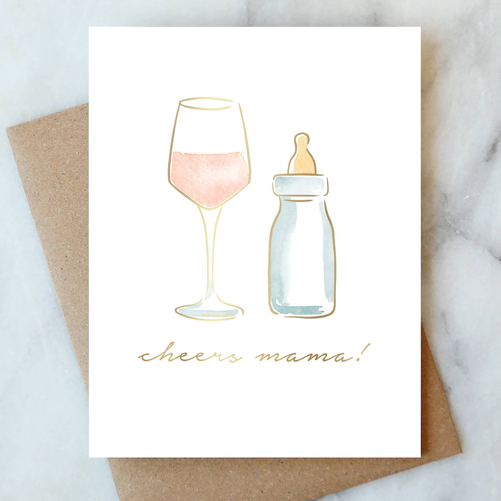 Abigail Jayne Design - Cheers Mama Greeting Card | New Mom Baby Card