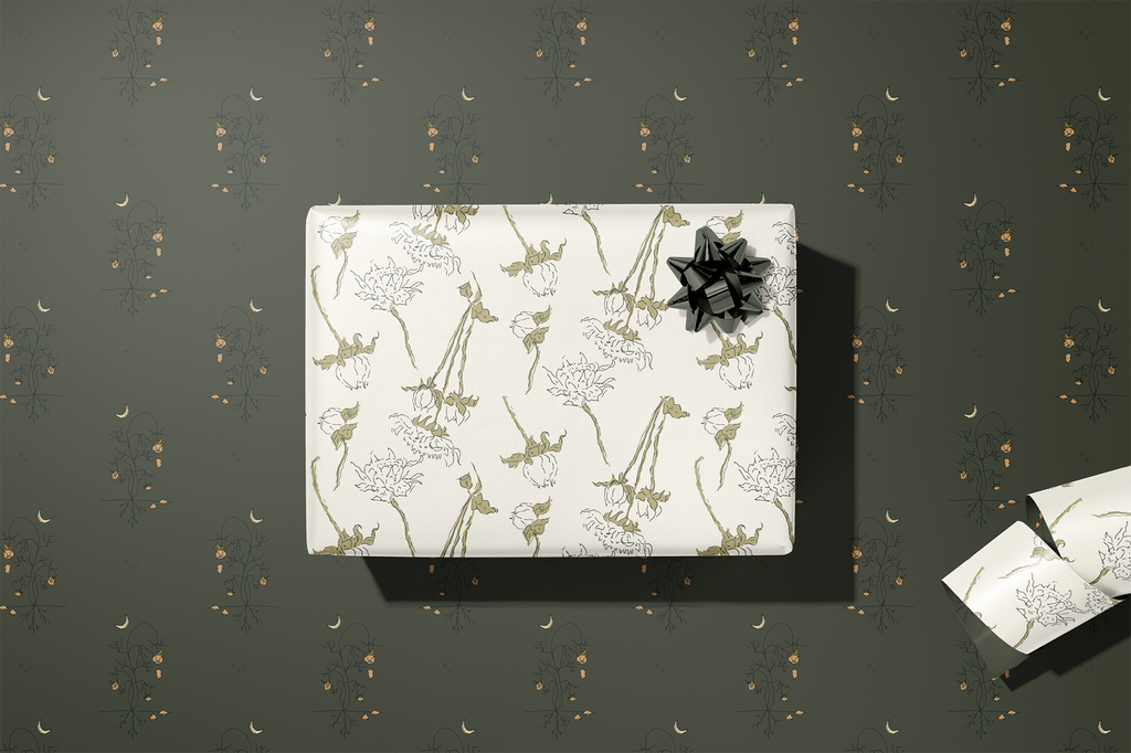 re:mused studio - Spooky Blooms Gift Wrap Sheet – Double Sided