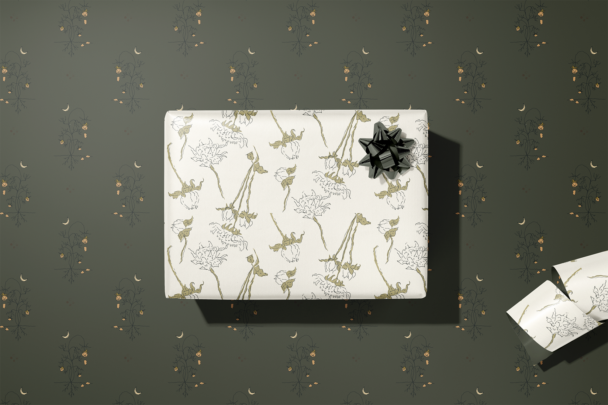 re:mused studio - Spooky Blooms Gift Wrap Sheet – Double Sided