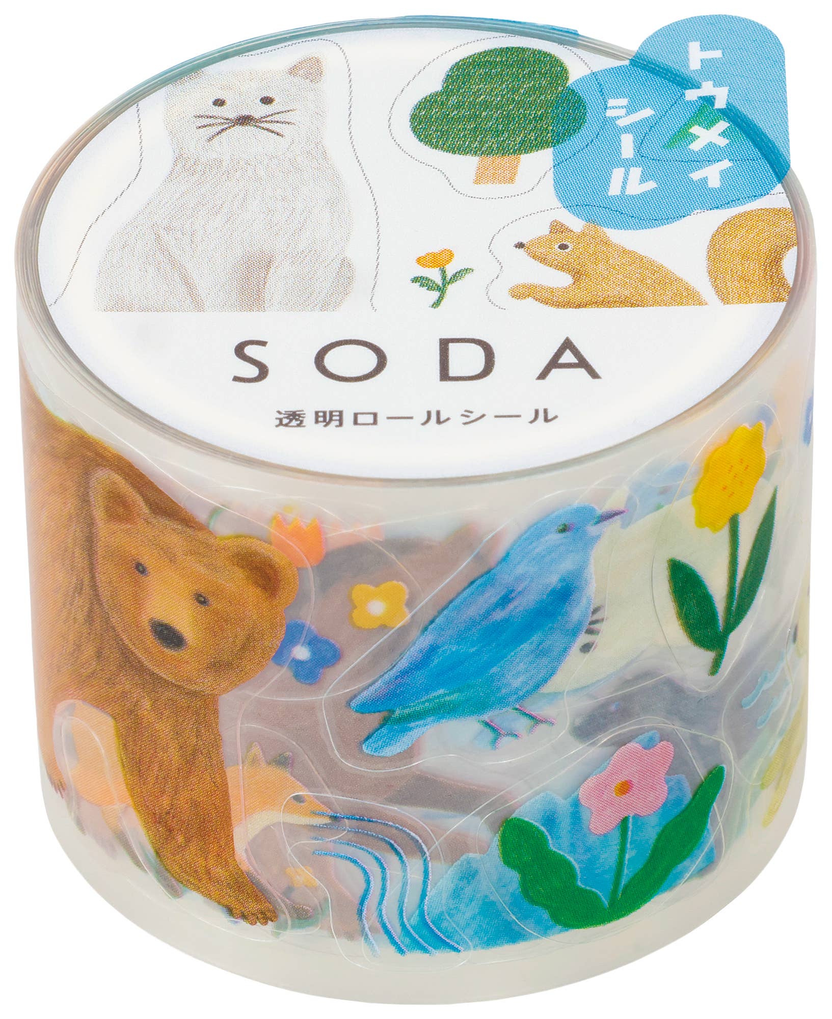 HITOTOKI by KING JIM - SODA transparent Masking Tape Sticker type: Pin badge
