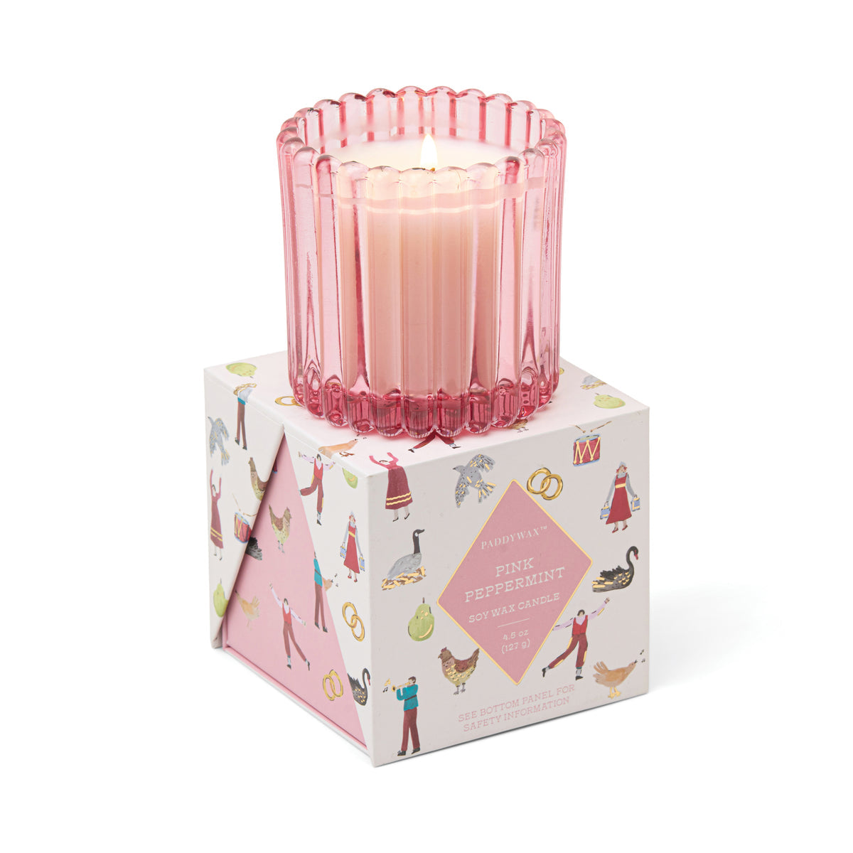 Paddywax, Tinted Glass Candle - Pink Peppermint