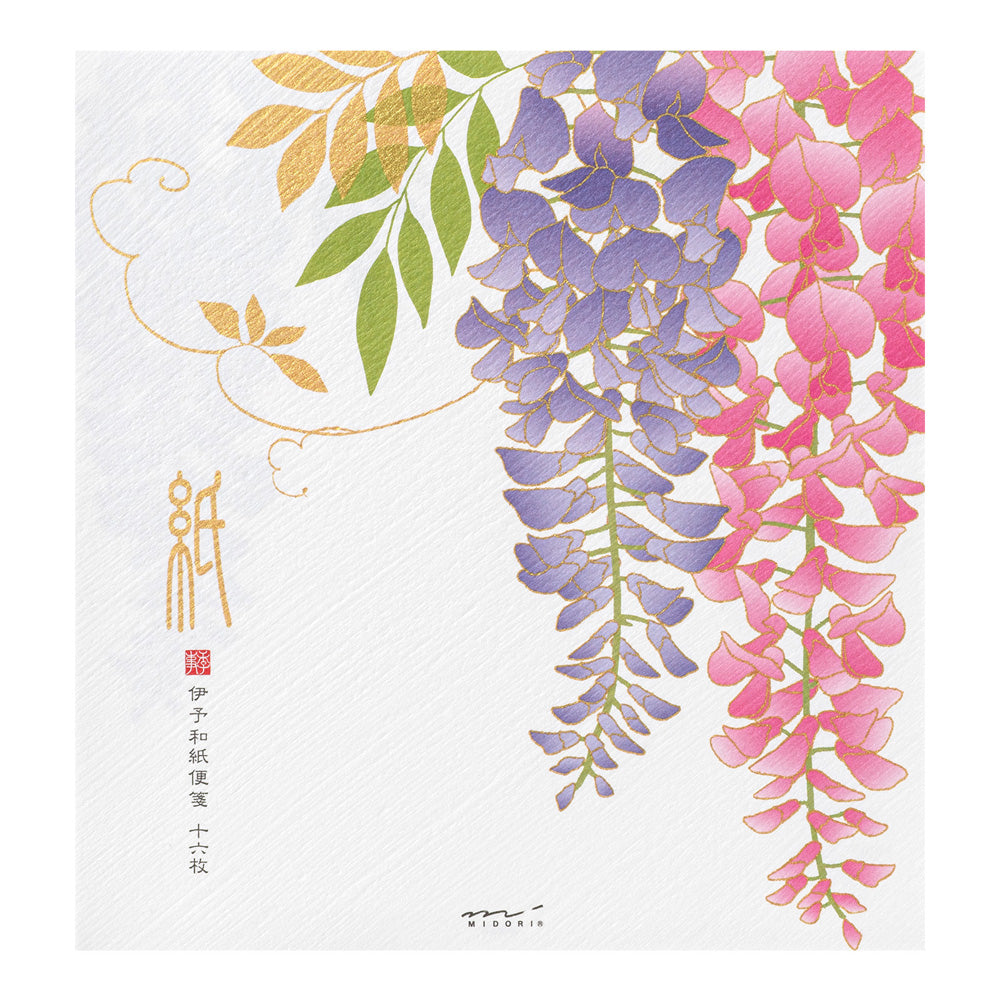Midori Letter Pad 951 Four Designs Silk-Printing Wisteria S2
