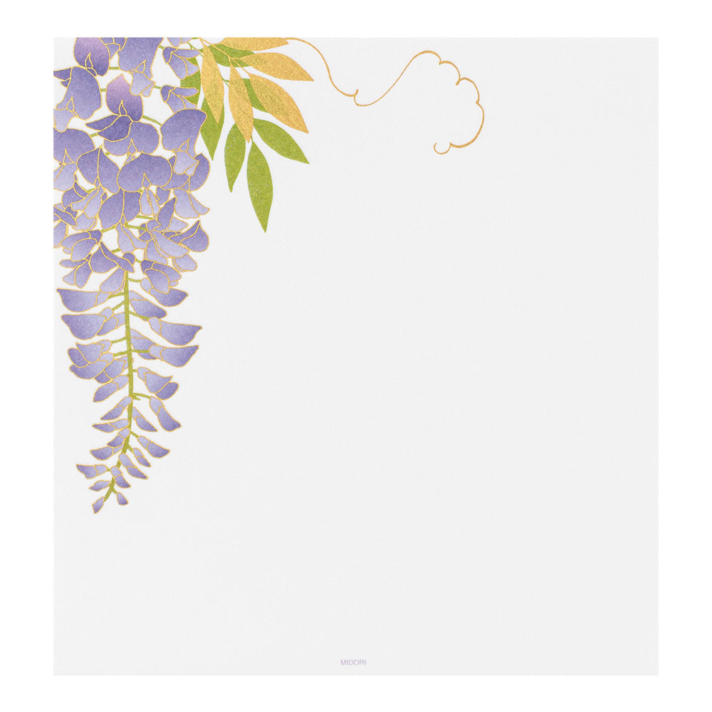 Midori Letter Pad 951 Four Designs Silk-Printing Wisteria S2