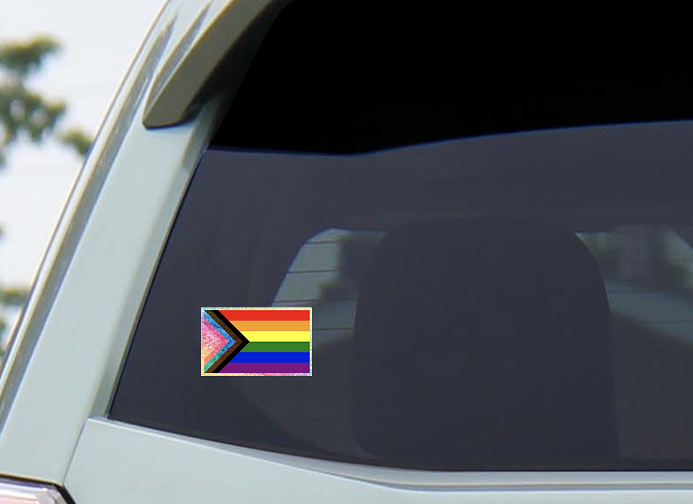 Discovery Stickers - Progress Pride Flag Glitter Sticker
