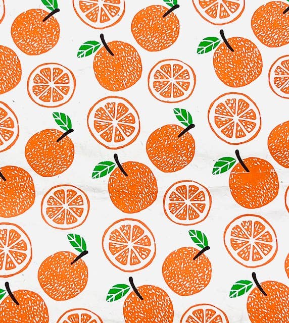 Giftsland - Orange and Green Eco-Friendly Lokta Flat Wrap Wrapping Paper