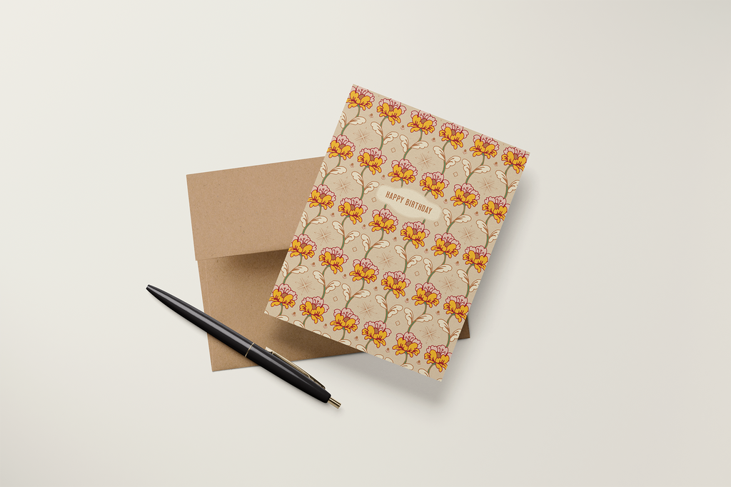 re:mused studio - Rosie Sprig Birthday A2 Greeting Card