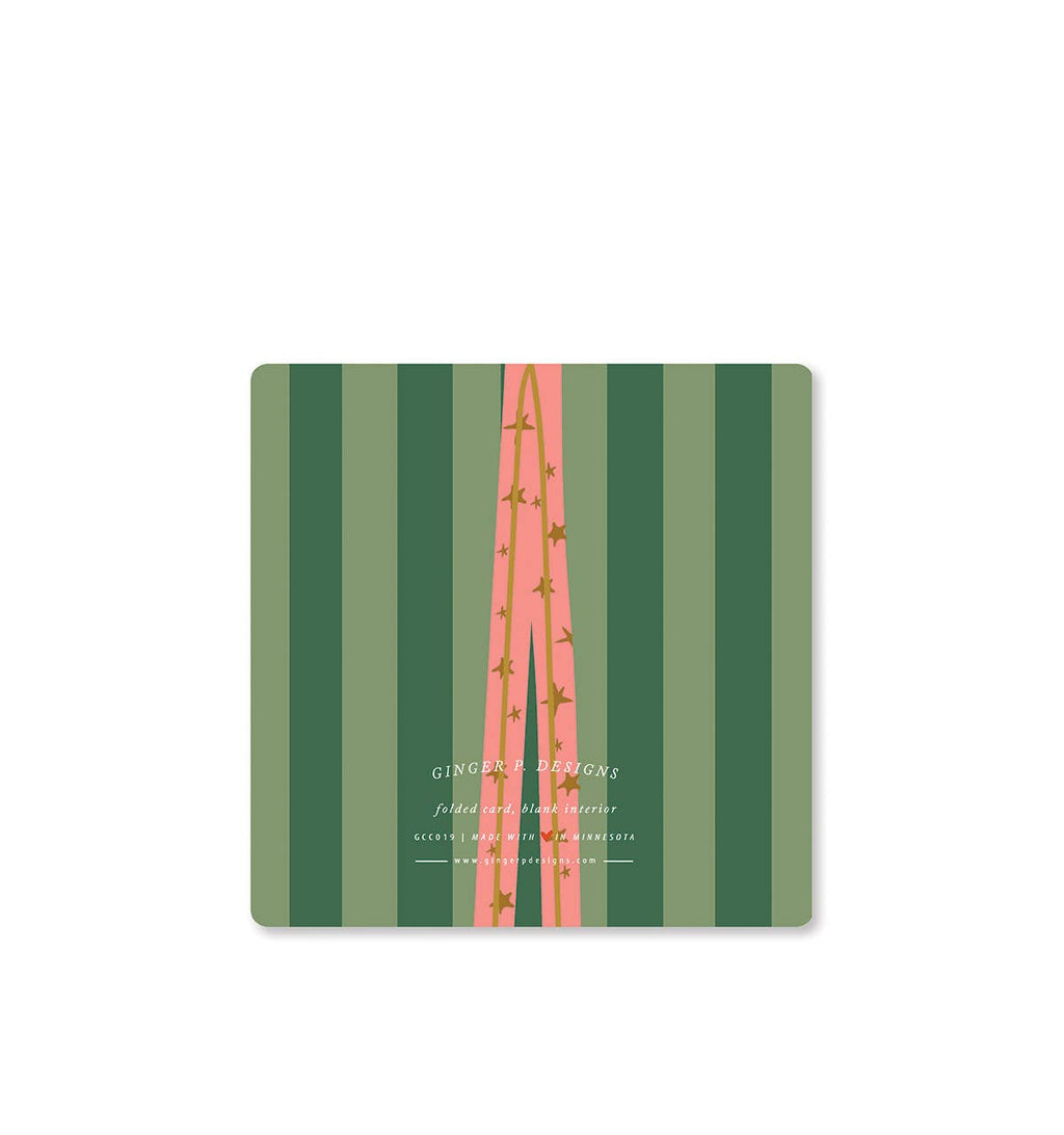 Ginger P. Designs - Christmas Gift die-cut folded Greeting Card