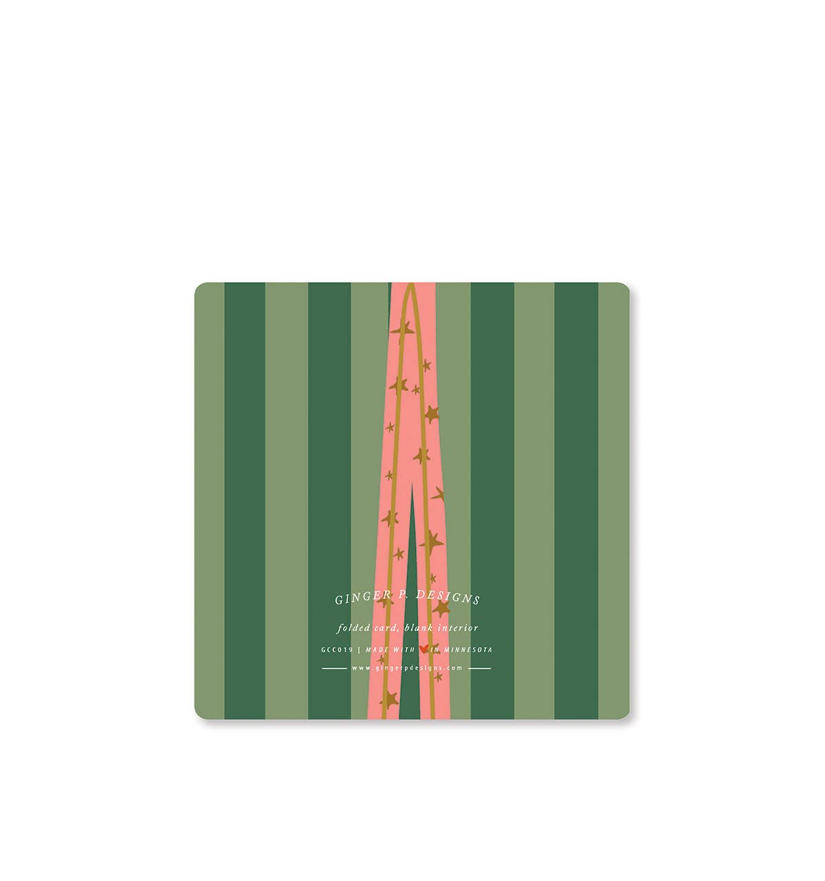 Ginger P. Designs - Christmas Gift die-cut folded Greeting Card