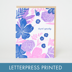Egg Press Manufacturing - Sympathy Flowers Letterpress Greeting Card