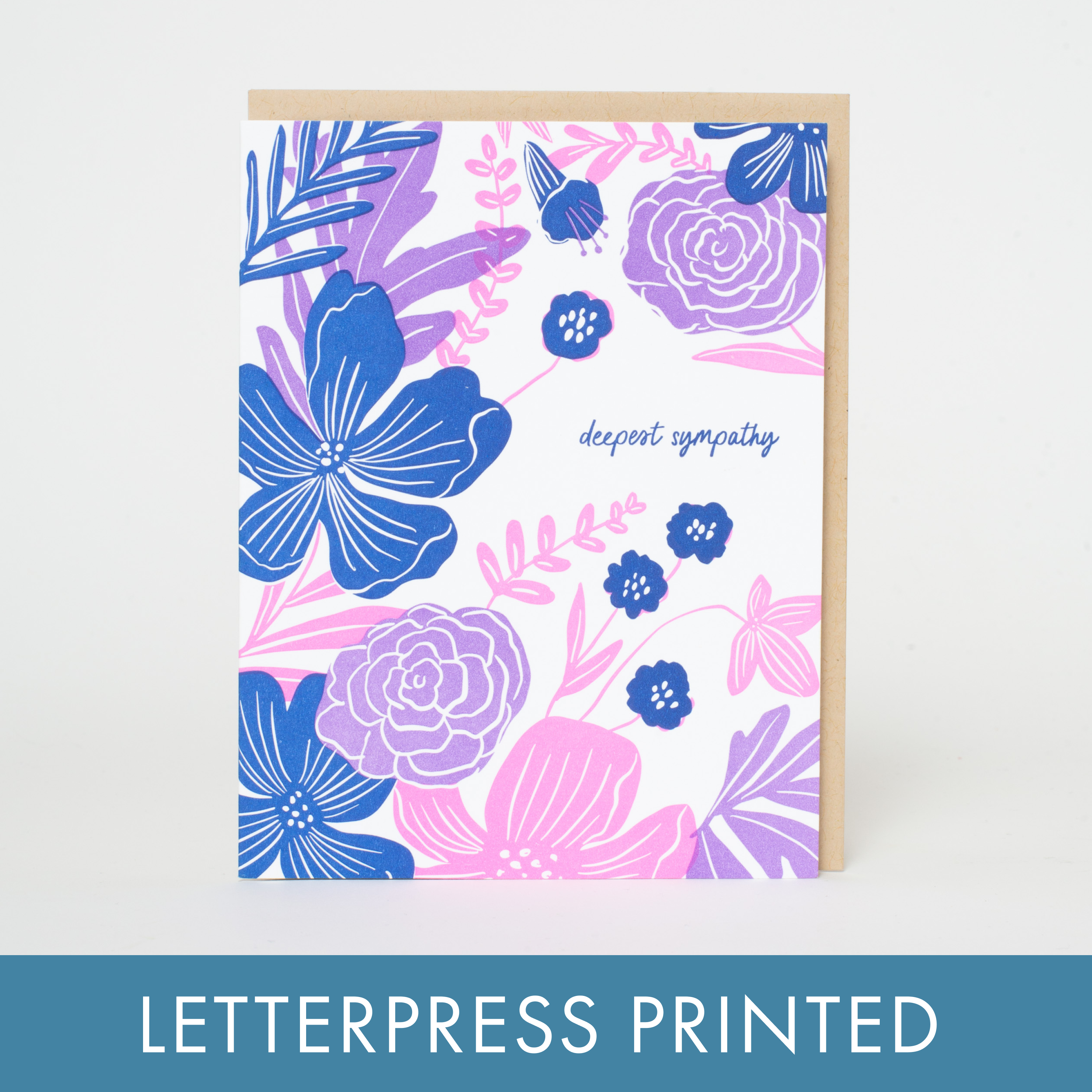 Egg Press Manufacturing - Sympathy Flowers Letterpress Greeting Card