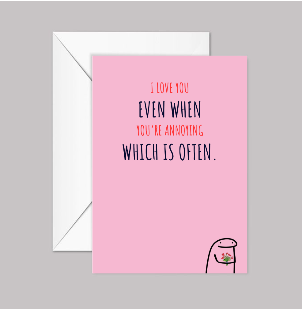 Modern Wit - Say “I love you” with a wink, Valentines Day Card