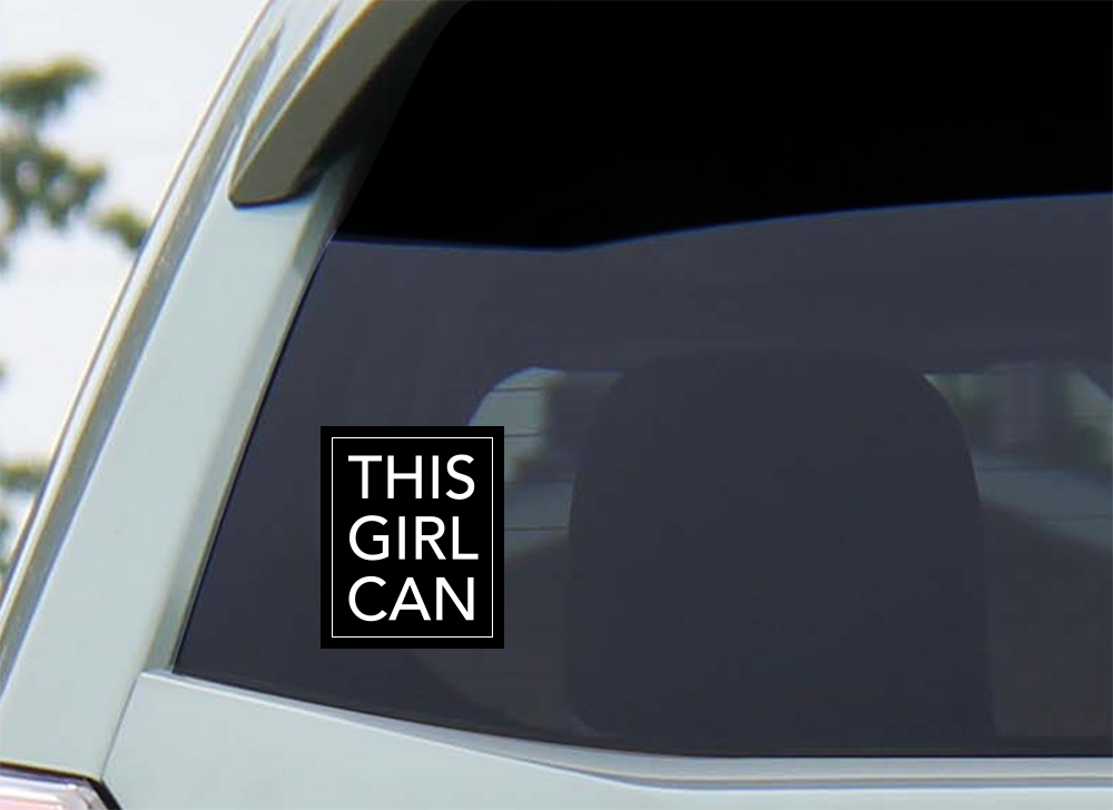 Discovery Stickers - This Girl Can Vinyl Sticker: Pink / Tall