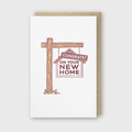 Pike Street Press - Letterpress Congrats Greeting Card – New Home Sign: 5.33x 3.45