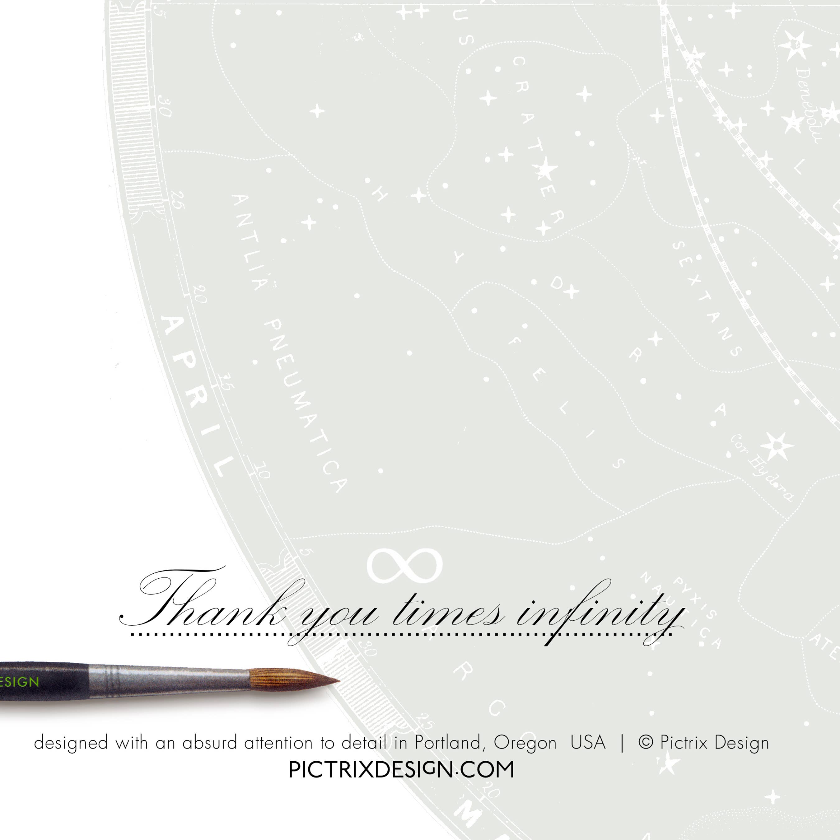 Pictrix Design - "Thank you times infinity" A6 greeting card