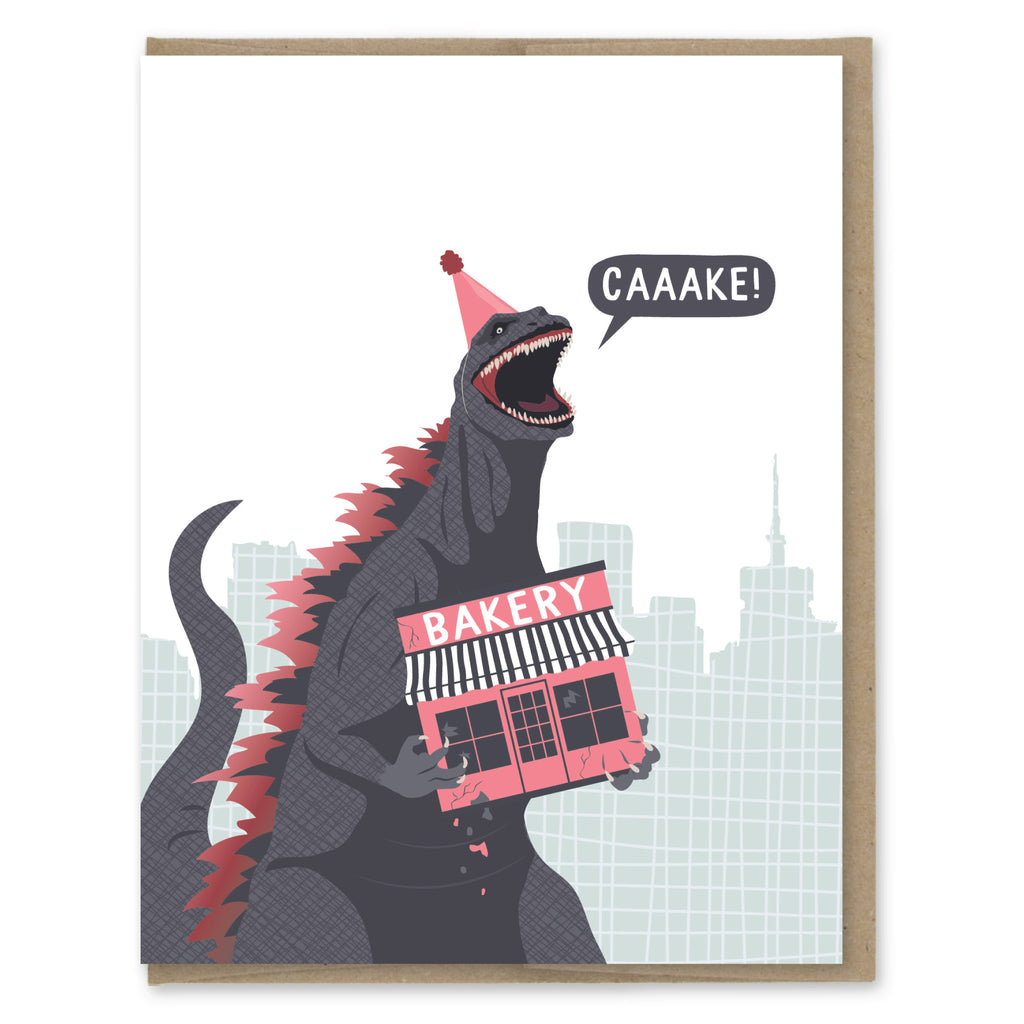 Modern Printed Matter - Godzilla's Bakery Birthday Card