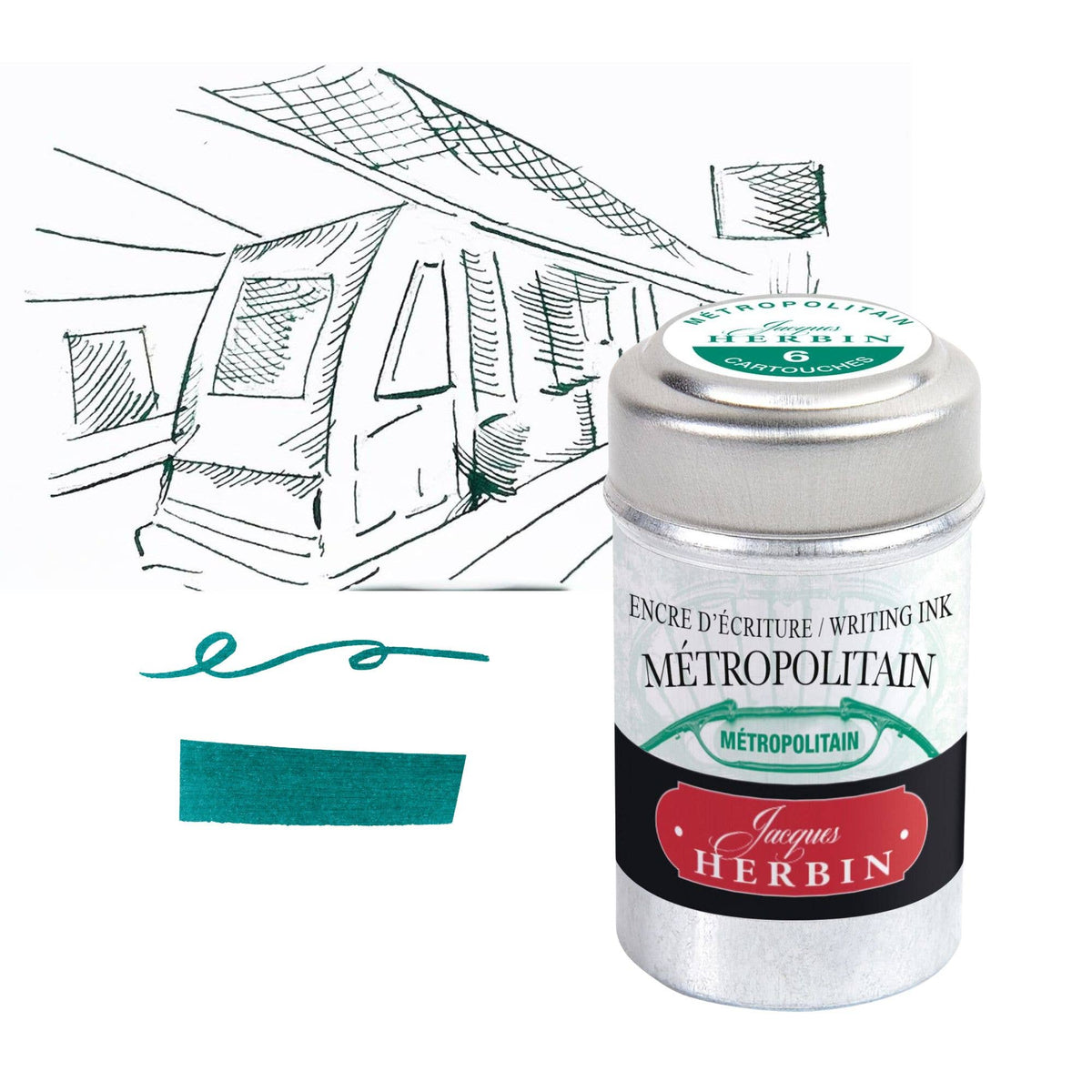 Jacques Herbin "Paris Collection" Ink Cartridges: Les Toits de Paris  (The Roofs of Paris)