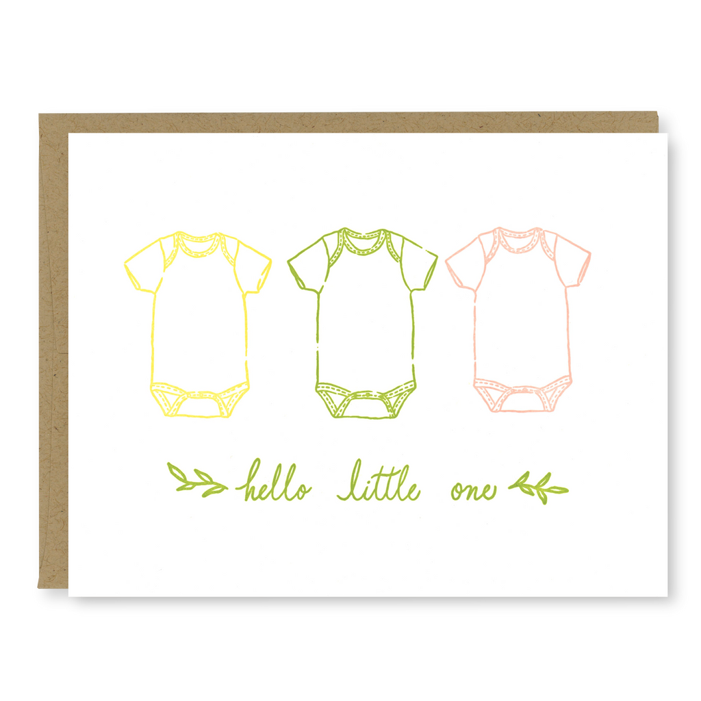 Kindred Letterpress - Onesie Baby Card | Letterpress Baby Card