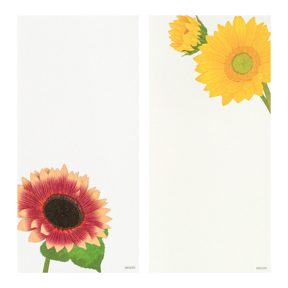 Midori Letter Pad 605 Four Designs Sunflower