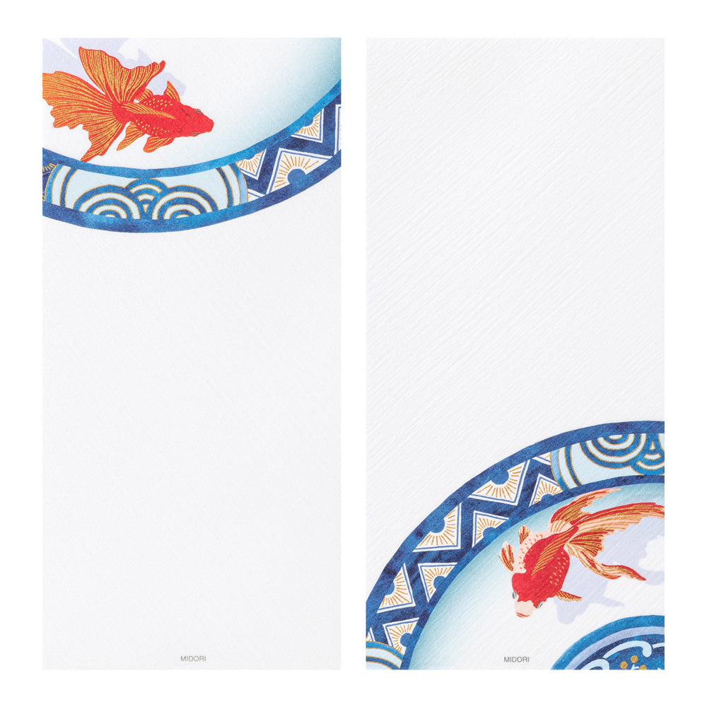 Midori Letter Pad 607 Silk-Printing Goldfish S2