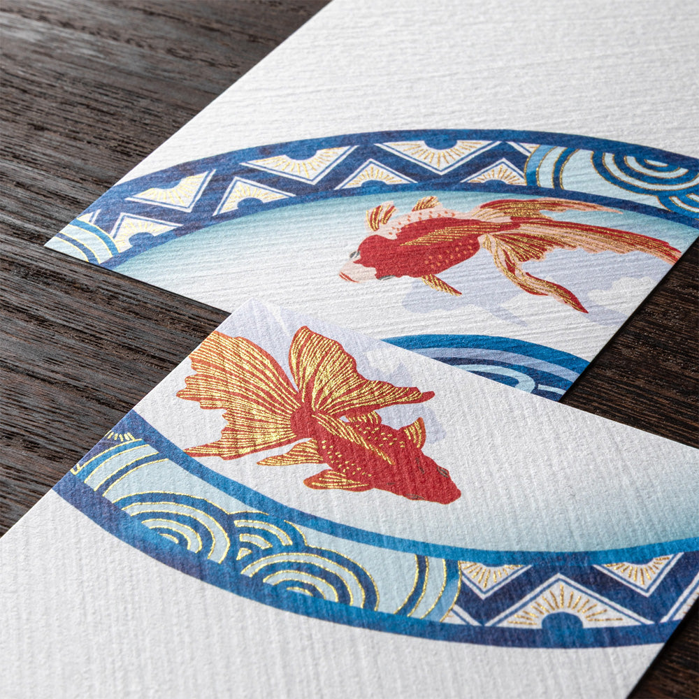 Midori Letter Pad 607 Silk-Printing Goldfish S2