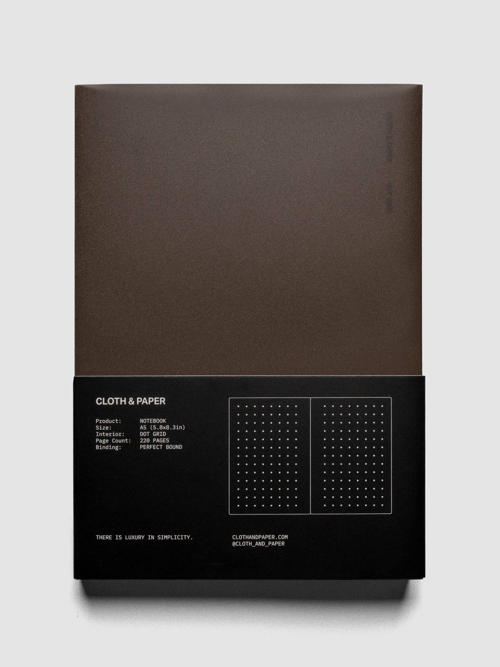 Cloth & Paper - Perfect Bound Notebook | A5: Lined | Ash