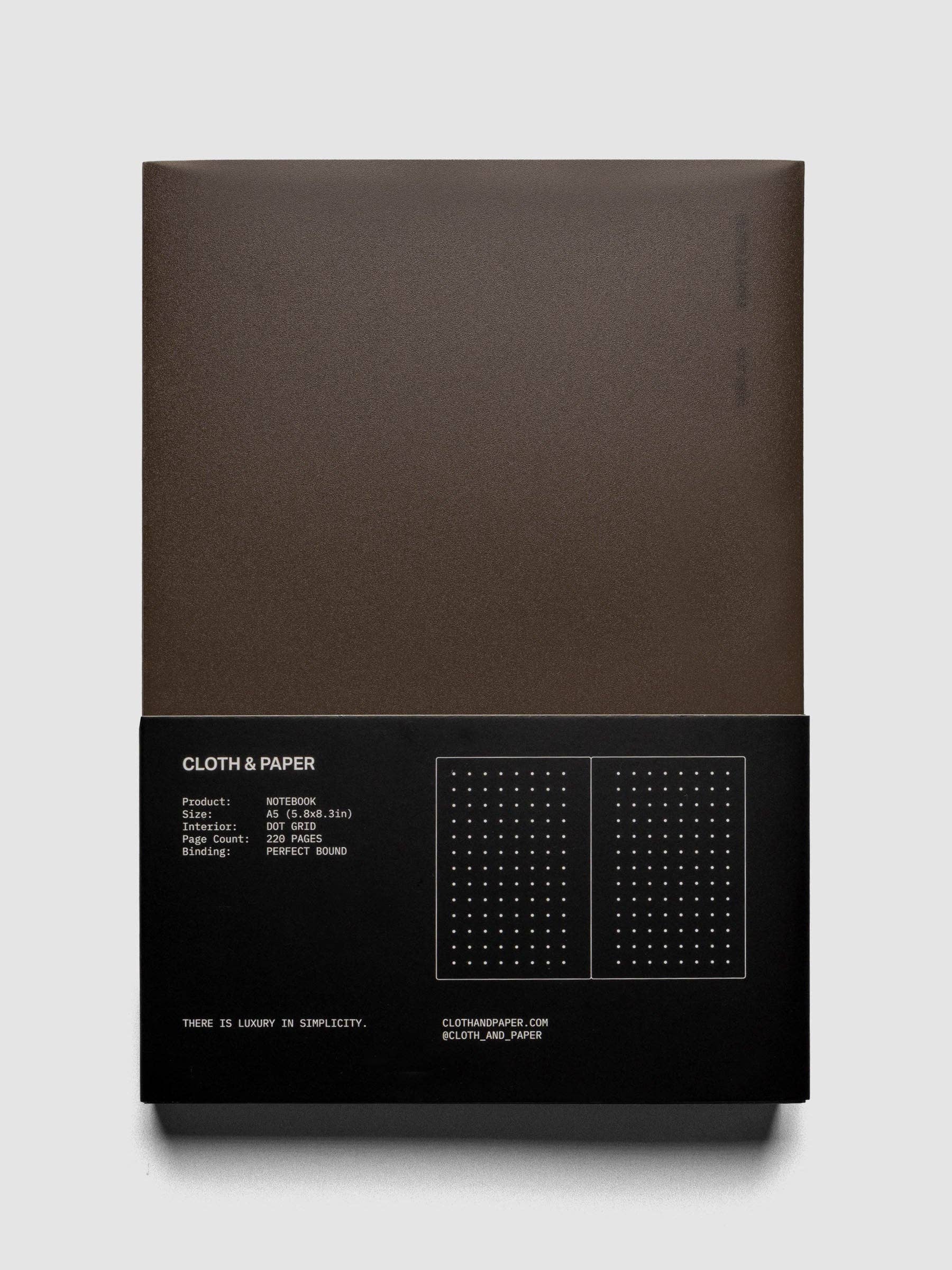 Cloth & Paper - Perfect Bound Notebook | A5: Lined | Ash