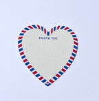 LA PAPER LOVER - Hello -Thank You -I love you Letterpress heart shaped card