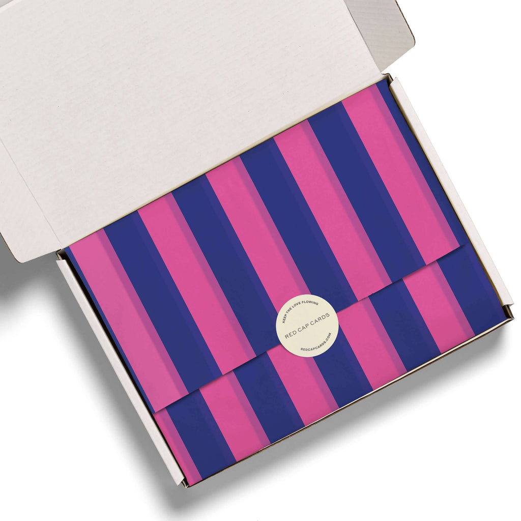 Red Cap Cards - Blue and Pink Stripes tissue paper