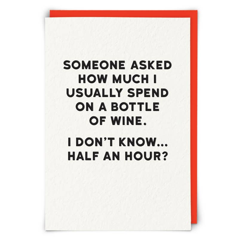 Redback Cards - Bottle of Wine Greeting Card