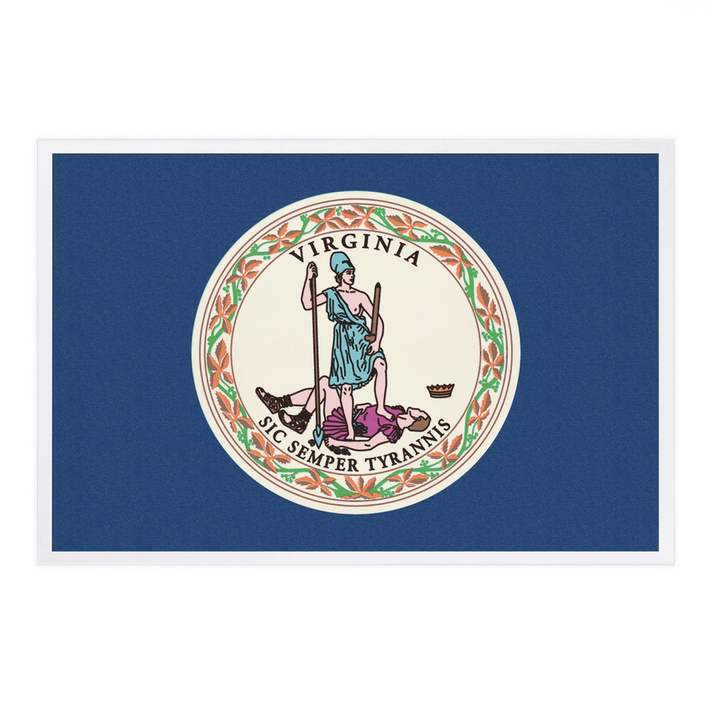 Lantern Press - PREMIUM POSTCARDS Virginia State Flag, Letterpress