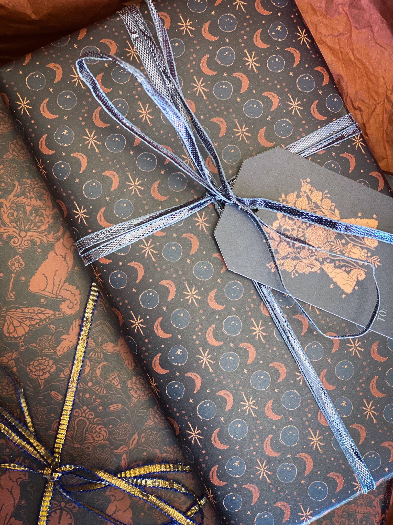 re:mused studio - Moonlight Garden Gift Wrap Sheet-Double Sided: Single Sheets