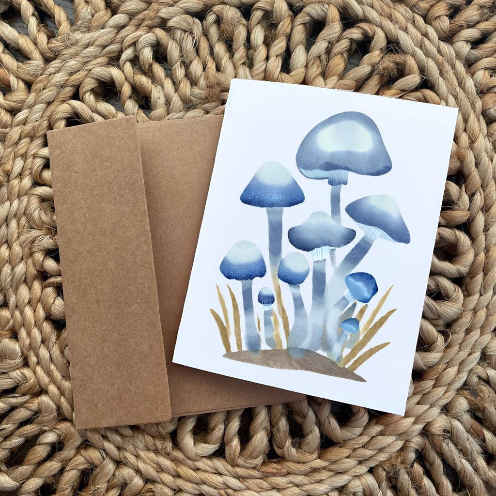 Cryptic Paper Co. - Set Of 6 Fantasy Forest Mushroom Watercolor Note Cards