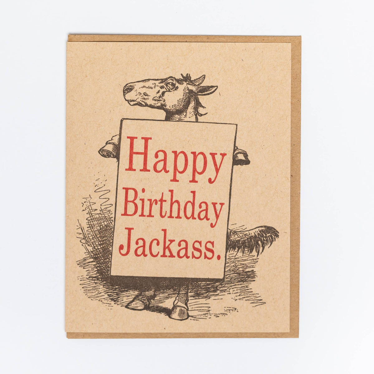 Lady Pilot Letterpress - Jackass Birthday Greeting Card