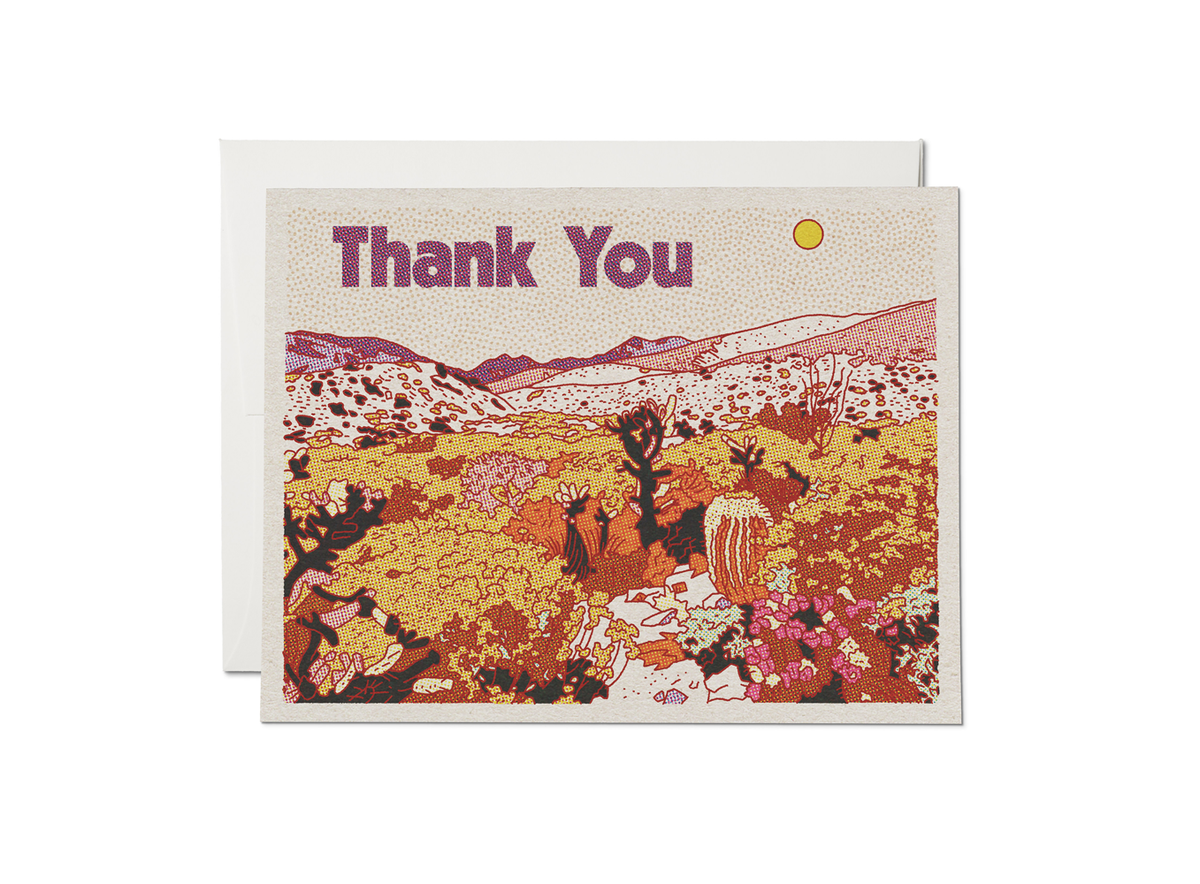 Red Cap Cards - Desert Thanks thank you greeting card: Singles