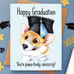 Morgan Swank Studio - Corgi Dog Graduation Cap | Graduation Card