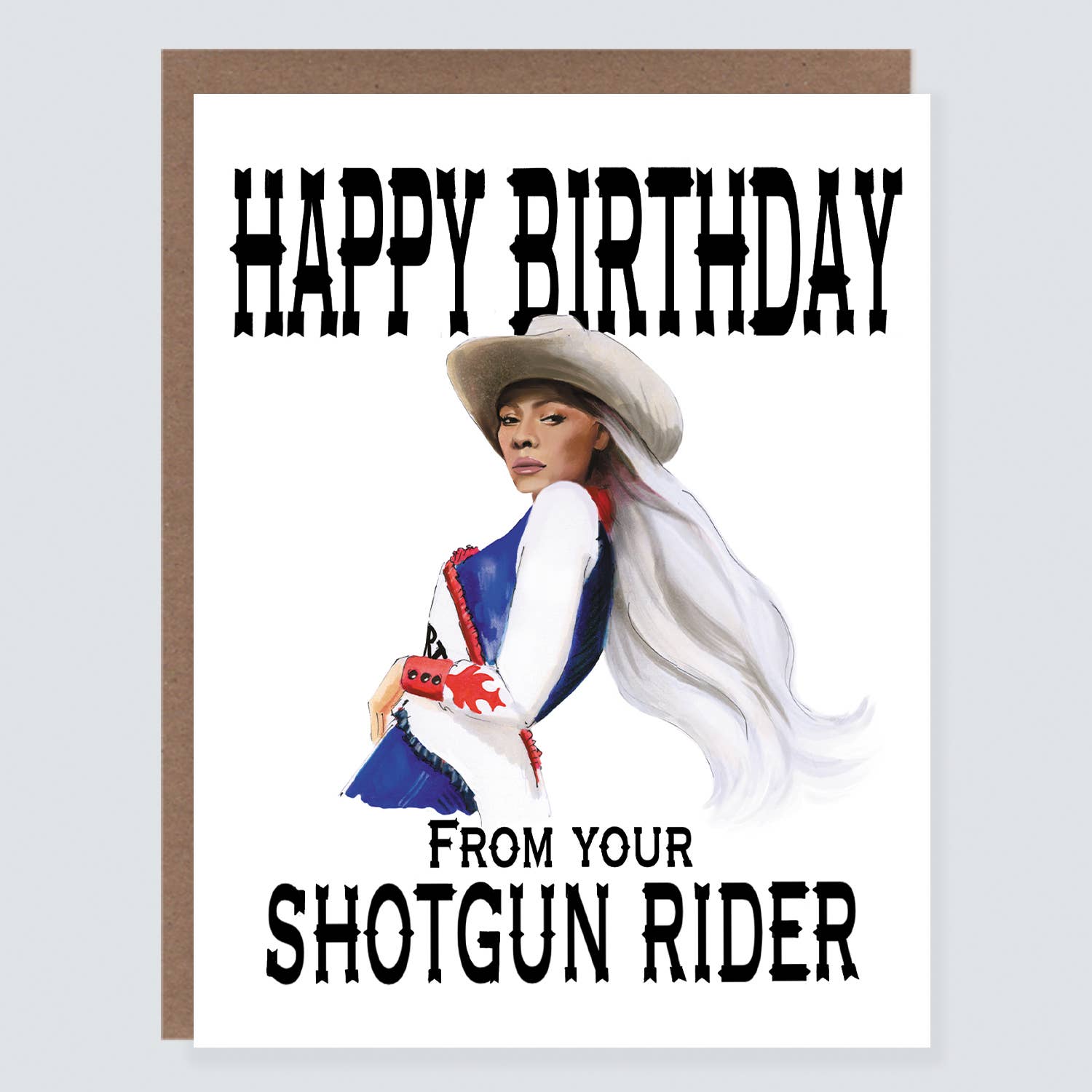 Morgan Swank Studio - Shotgun Rider Cowboy Bey | Pop Culture Birthday Card