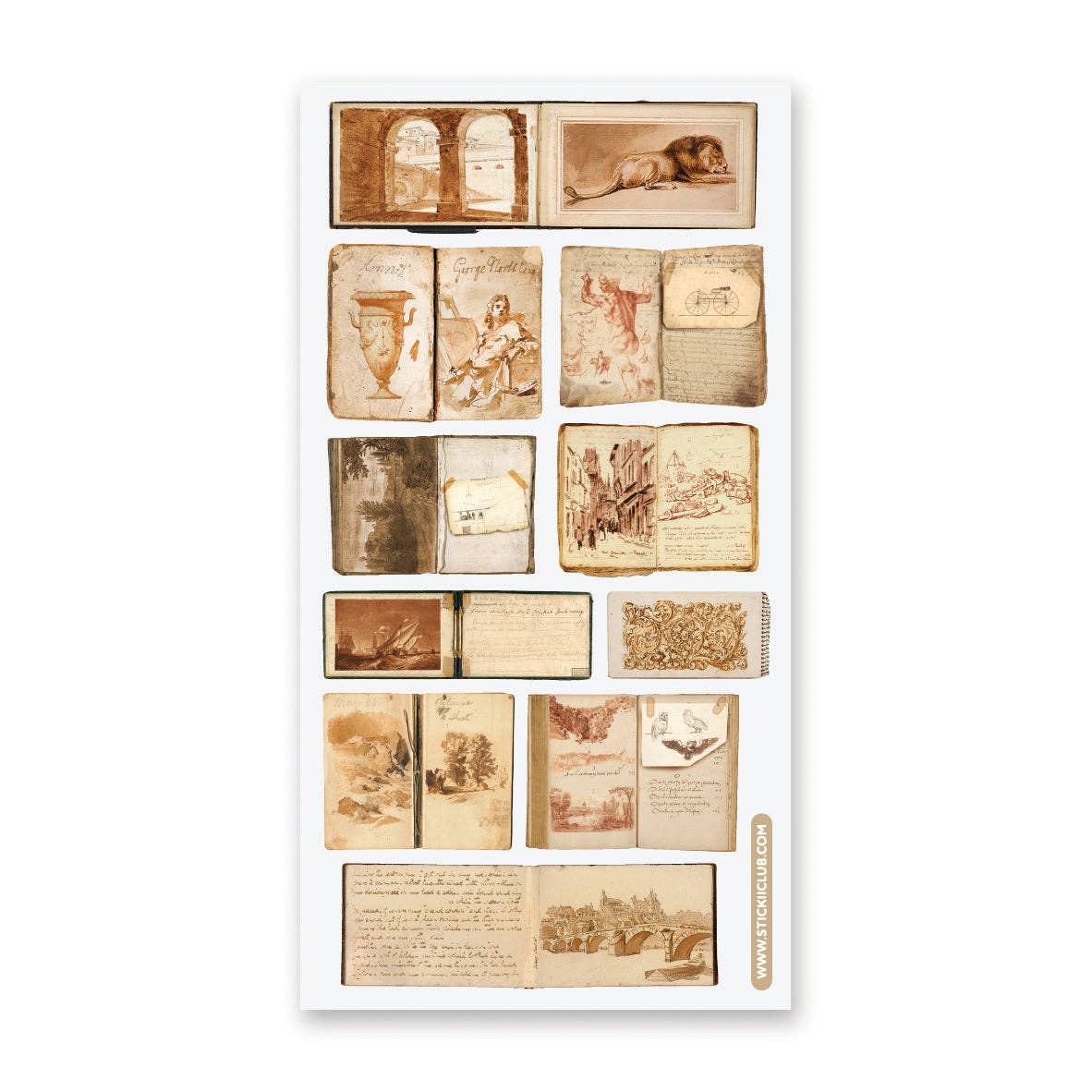 STICKII - Sepia Sketchbooks Sticker Sheet