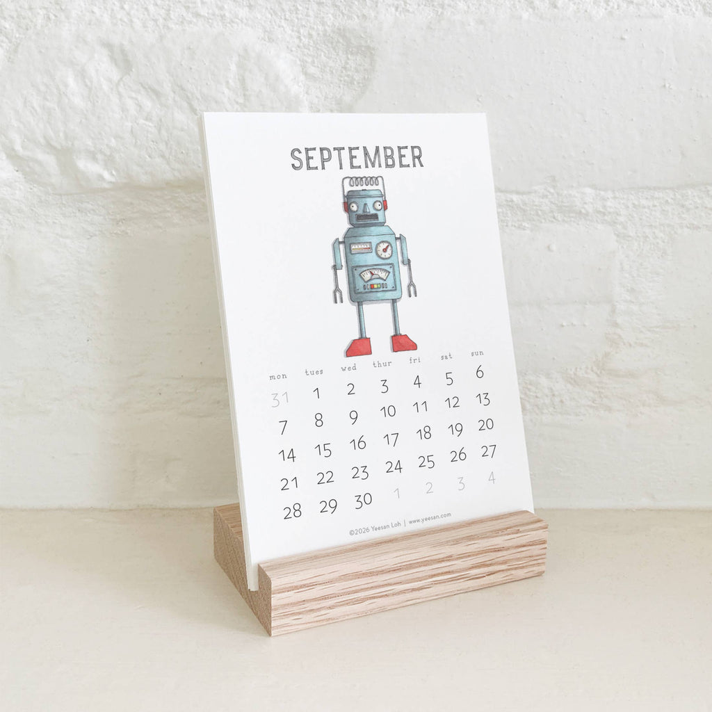 Yeesan Loh - 2026 Calendars: Robots: MON-SUN / Standard/Classic