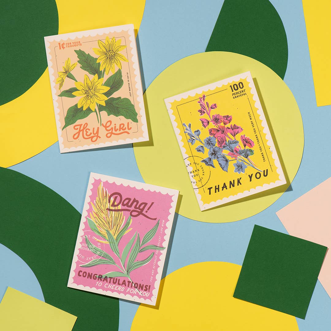 Red Cap Cards - 100% Percent Thank You Greeting Card