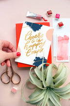 Dahlia Press - Cheers - Letterpress Wedding Greeting Card