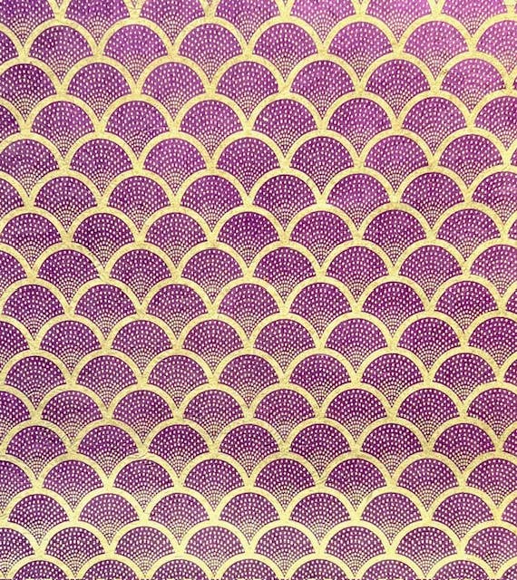 Giftsland - 20x30 Scallop w dots, handmade paper, Purple