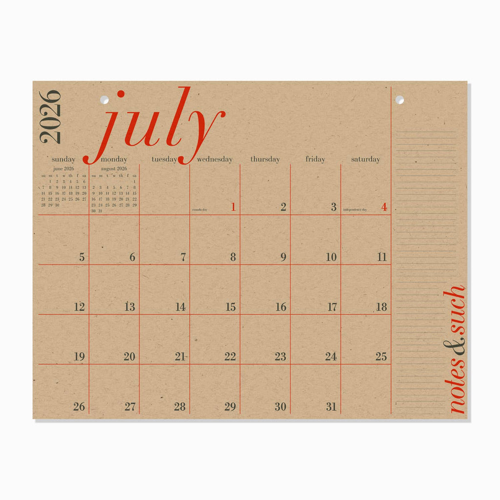 Paper Source Wholesale - 2026 Great Big 12 Month Calendar