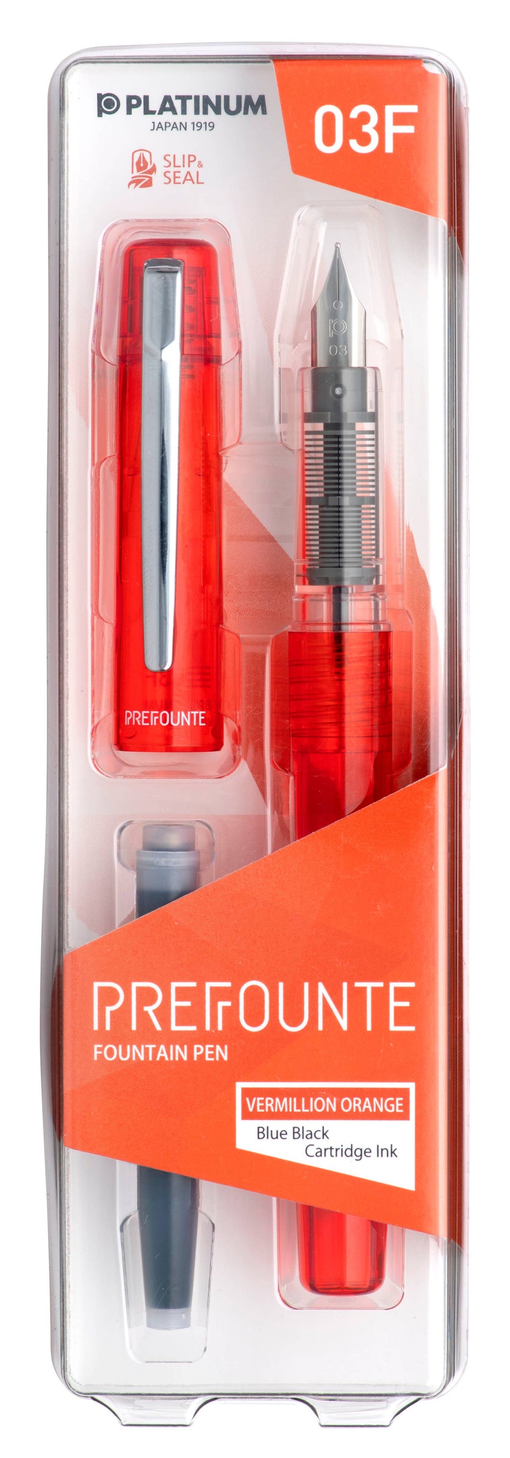 Platinum Prefounte Fountain Pen -  Graphite Blue,  Fine