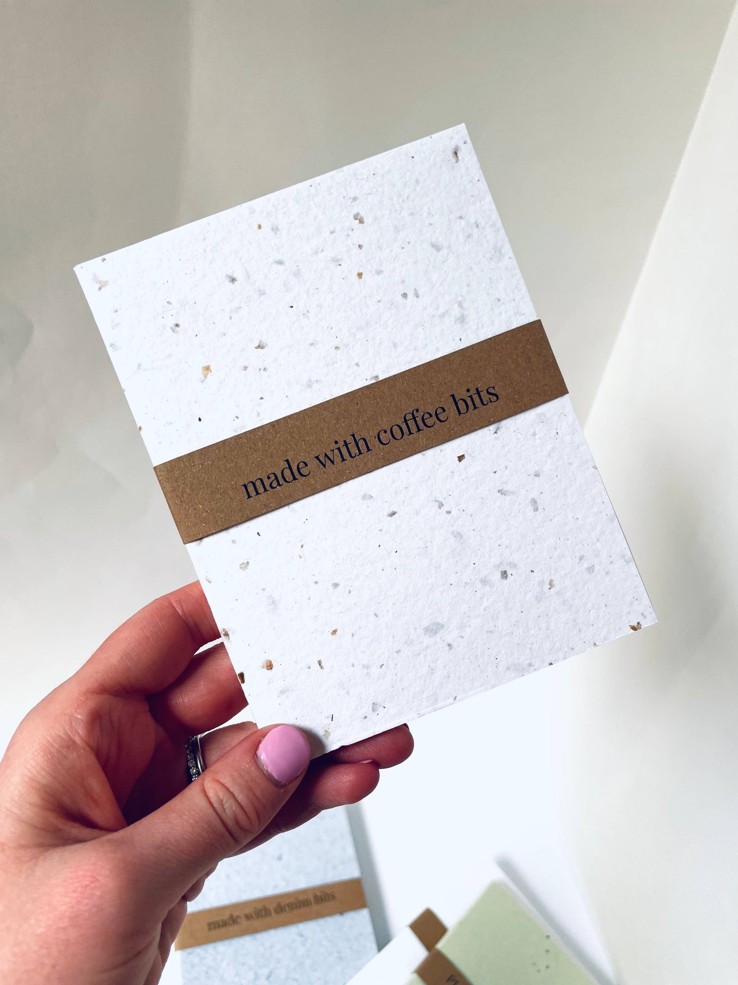 Atelier By Cat - Mini Recycled Coffee Confetti Notebook Eco-Friendly Book: Blank