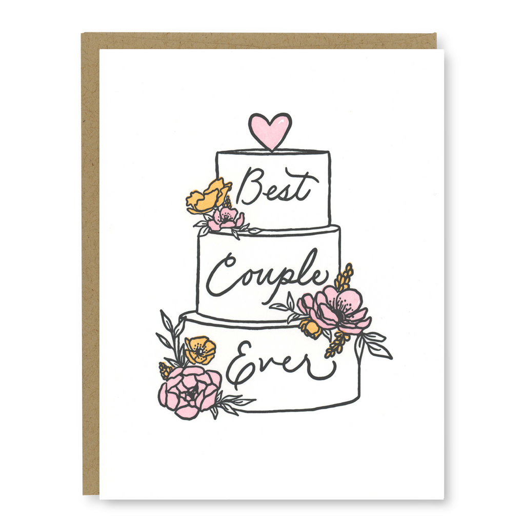 Kindred Letterpress - Best Couple Wedding Cake Card