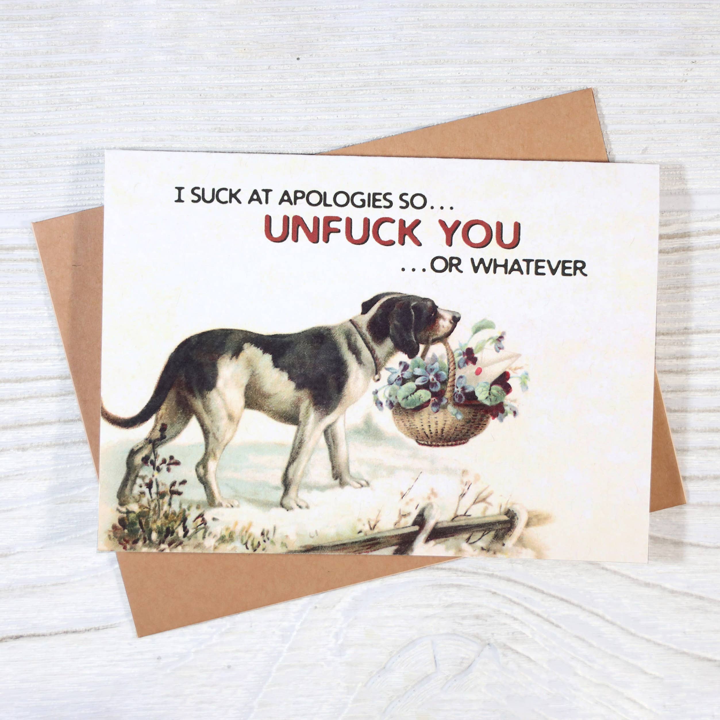 Bad Betty Greeting Co. - Funny Apology Card - I Suck at Apologies, Unfuck You
