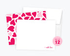 Kreate Paper Co. - Hearts Flat Note Cards, Double Sided, Love Notecards, Notes
